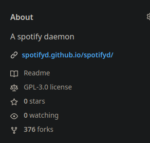 add website link to the github about section · Issue #1148 · Spotifyd ...