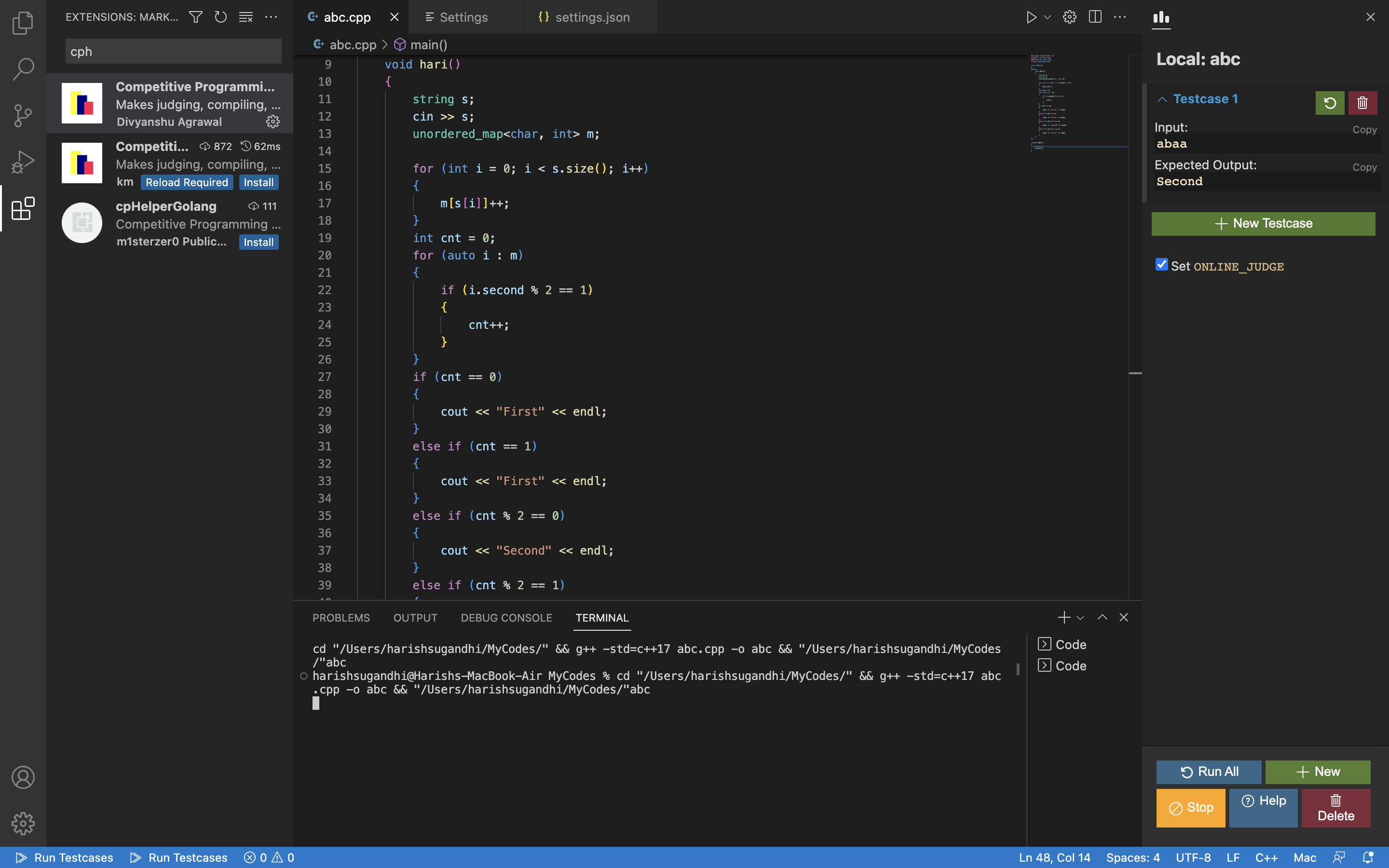 Getting error while executing testcases as " warning: alias ...