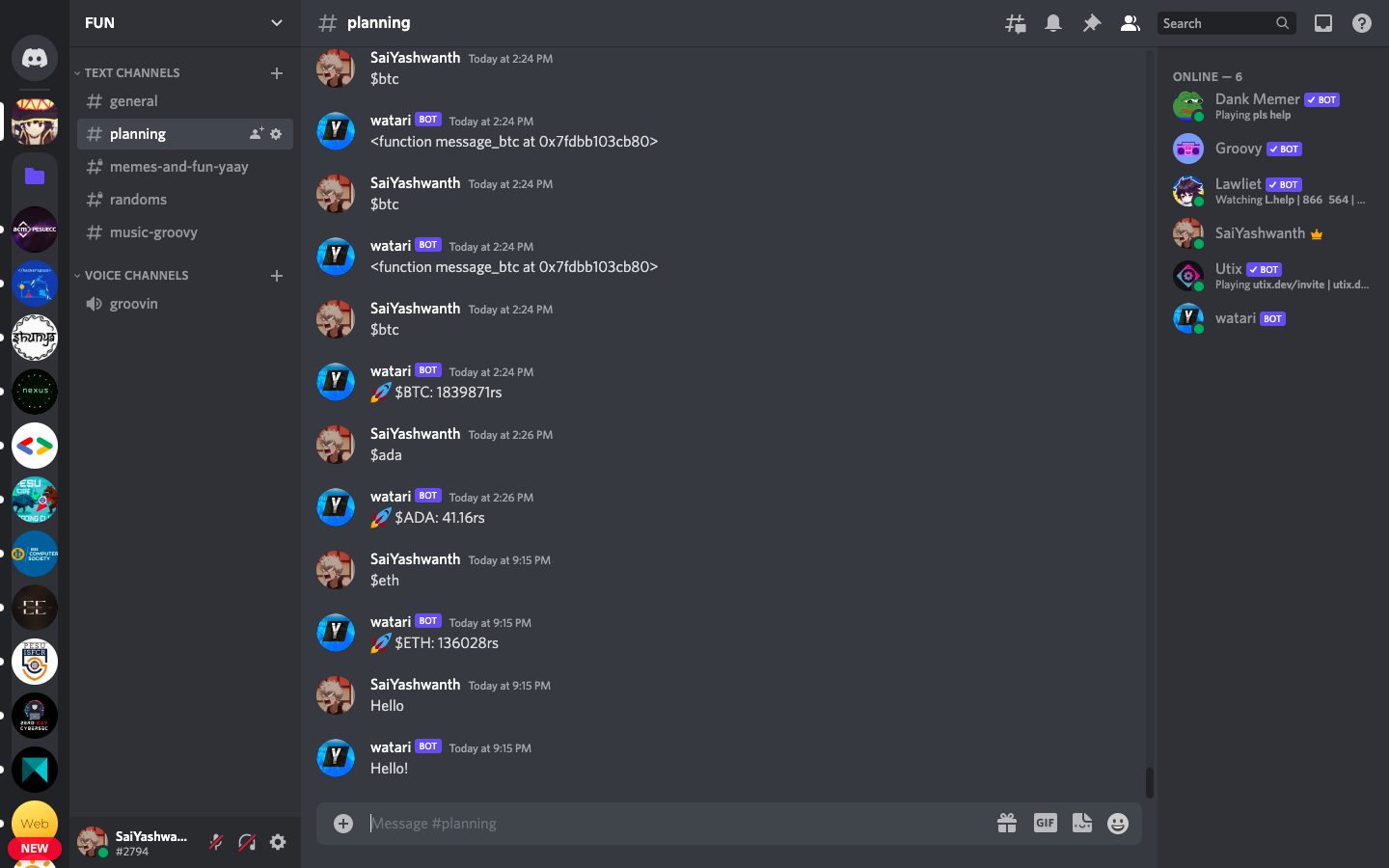 GitHub - theyashwanthsai/Crypto-NFT-infoBot: Discord bot which gives  information regarding top cryptocurrencies and nfts.