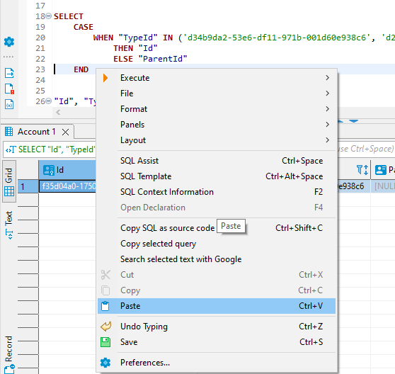 Cursor jumps to the beginning of the line on paste using mouse context