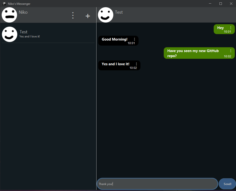 GitHub - NikomitK/NikosMessenger: Just wanted to try a messenger for fun