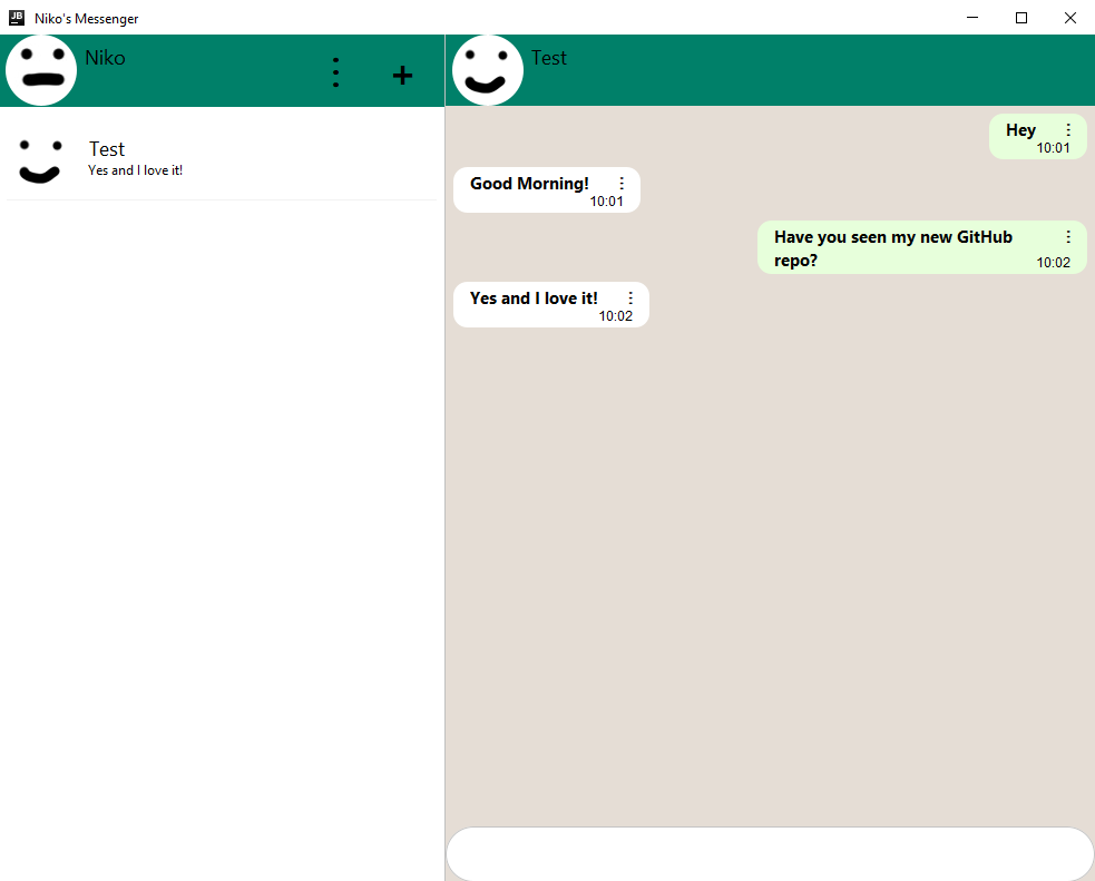 GitHub - NikomitK/NikosMessenger: Just wanted to try a messenger for fun