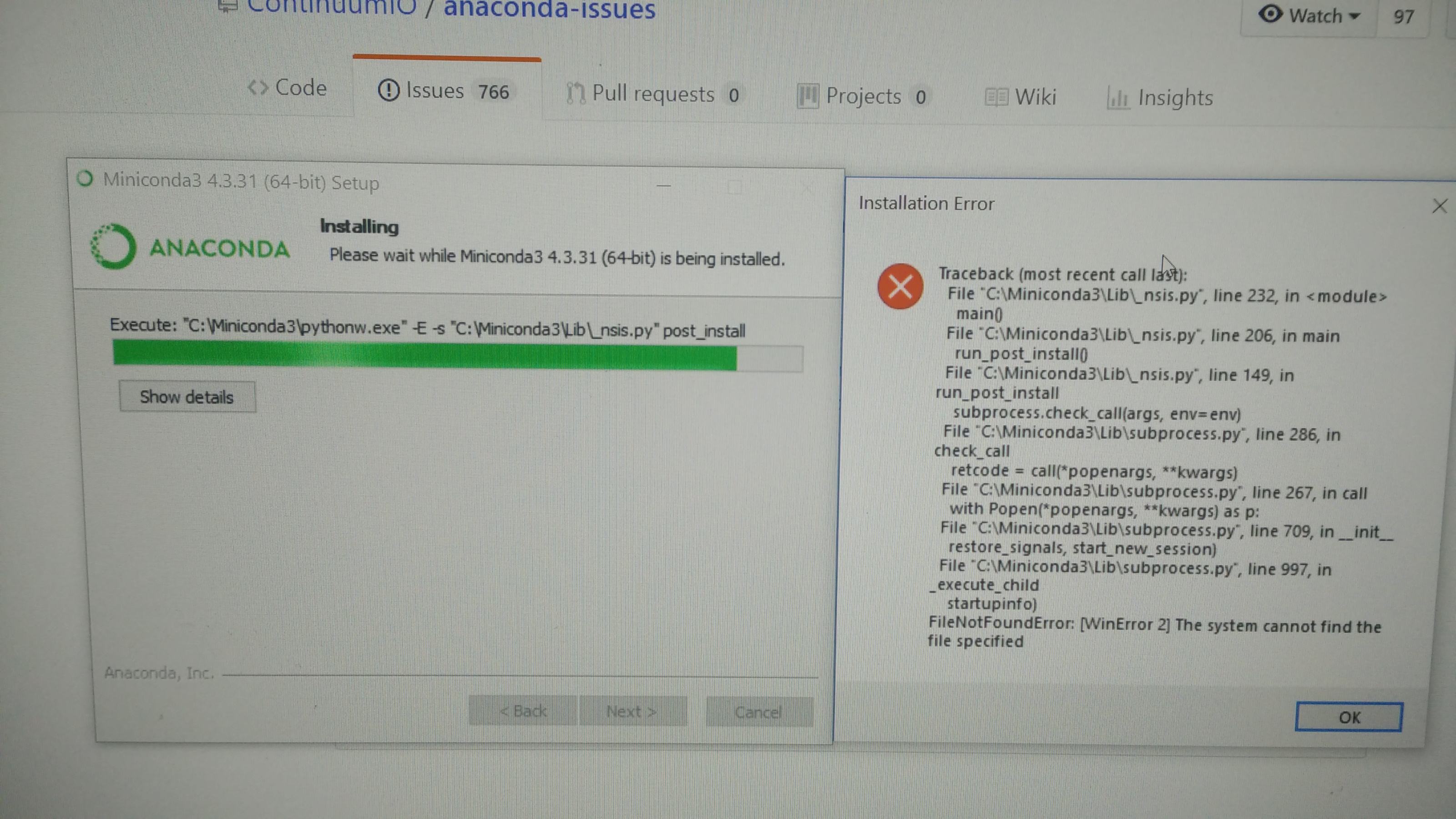 Miniconda3-latest-Windows-x86_64 install failed on Windows 10 · Issue ...