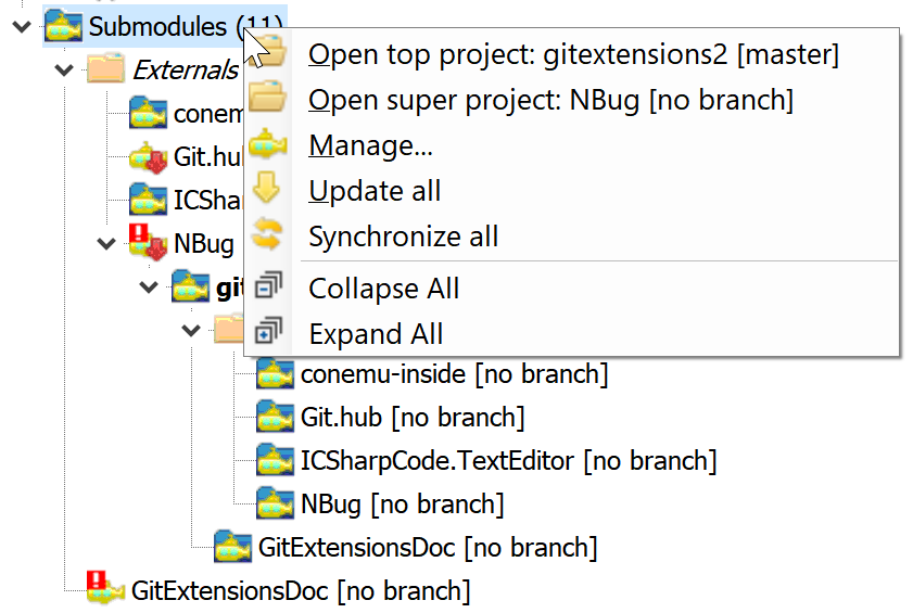 Left Pane Submodules: show top module? · Issue #5988 · gitextensions ...