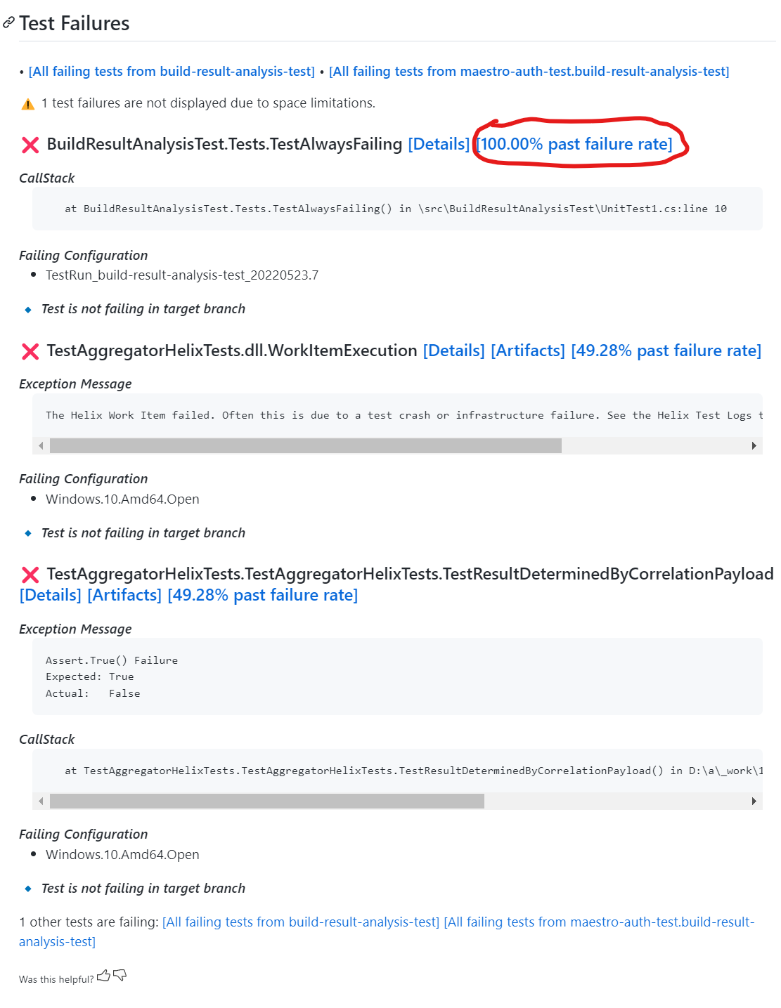 Build Analysis: show failure rate as part of history link · Issue #9497 ...