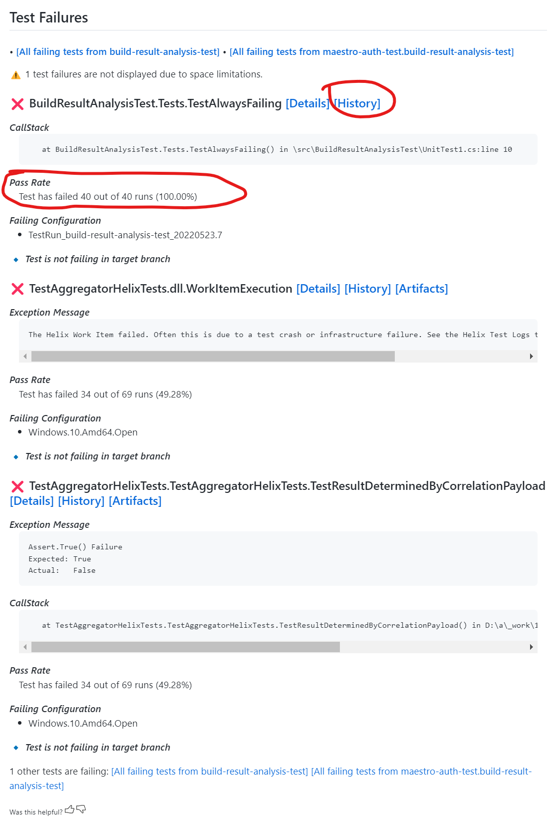 Build Analysis: show failure rate as part of history link · Issue #9497 ...