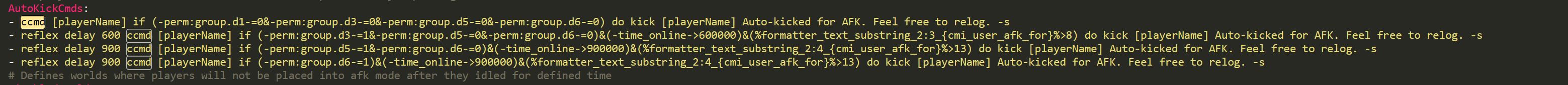 question/help with cmi formatting and auto kick commands · Issue #4447 ...