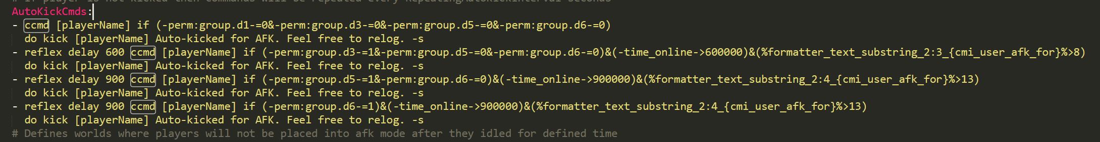 question/help with cmi formatting and auto kick commands · Issue #4447 ...