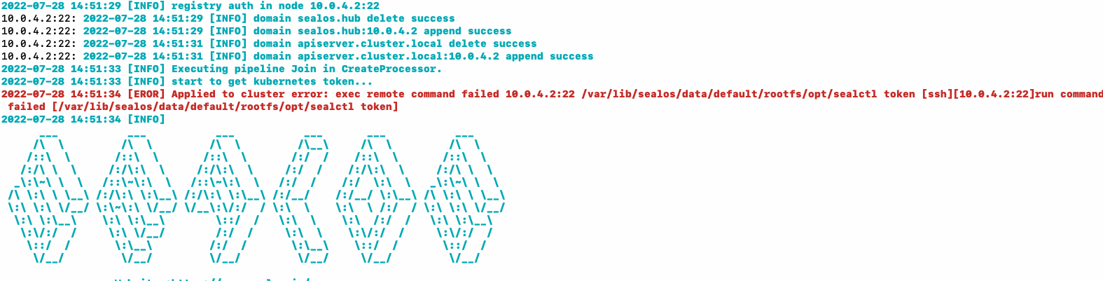 Question: 安装报错exec remote command failed · Issue #1421 · labring/sealos ...