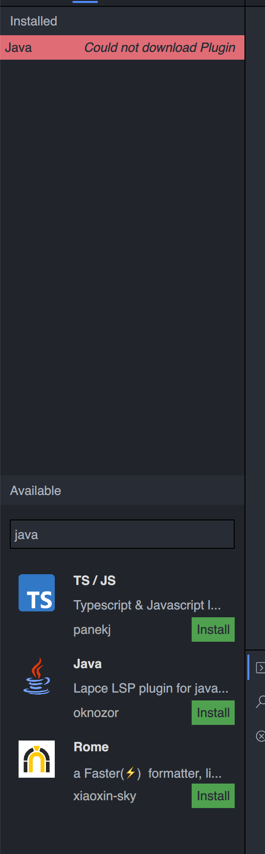 could not download plugin · Issue #1999 · lapce/lapce · GitHub