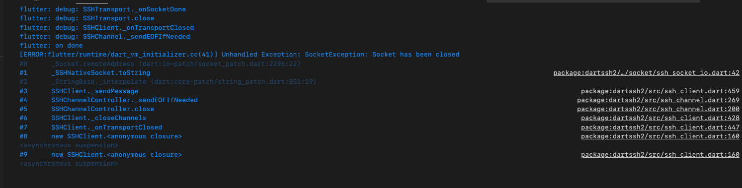 Unhandled Exception: SocketException: Socket has been closed · Issue ...