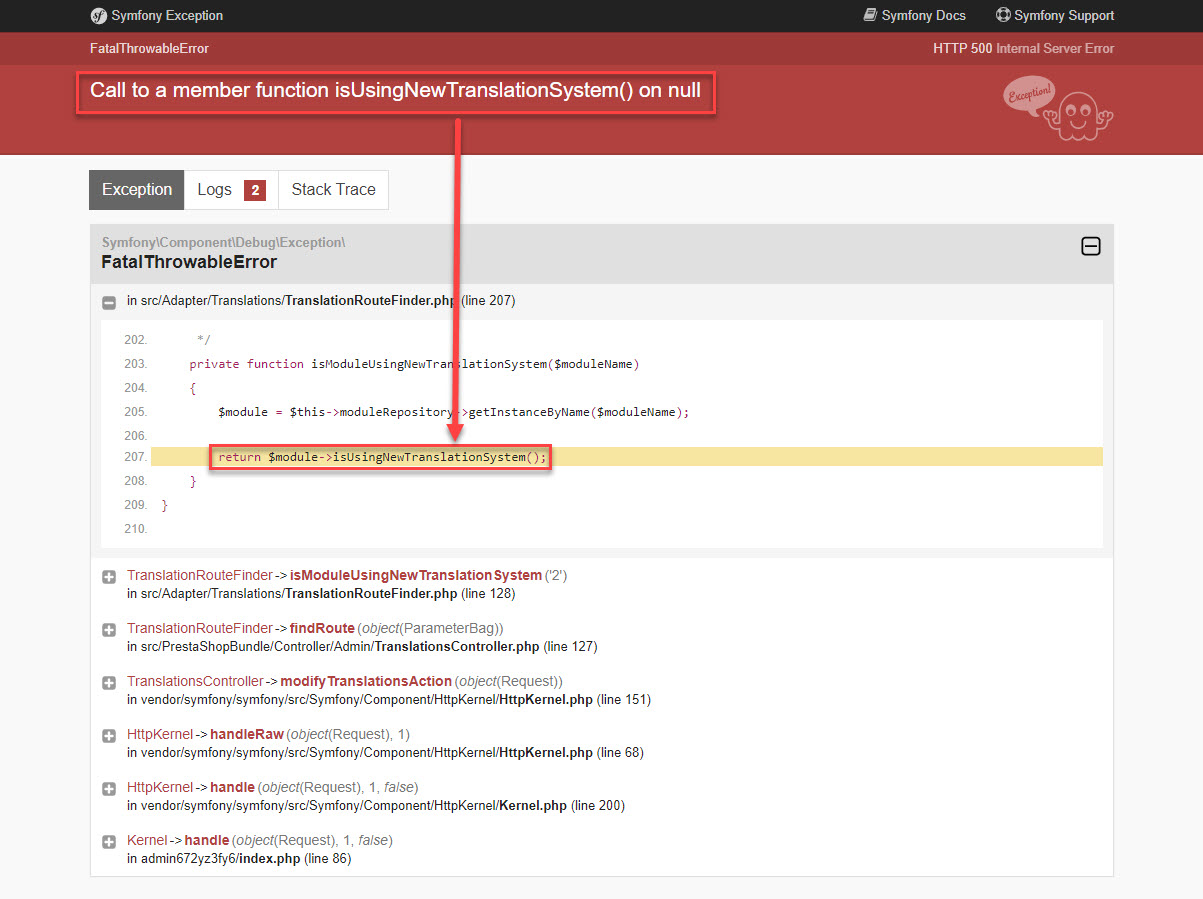 Module Translation Problem / Error 500 / PS version 1.7.6.7 · Issue ...