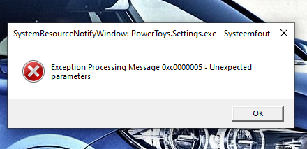 Error message when closing settings if welcome to powertoys had been ...