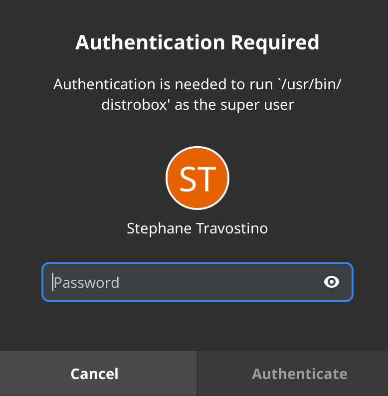 [Suggestion] Prefer GUI authentication over sudo for rootful containers ...