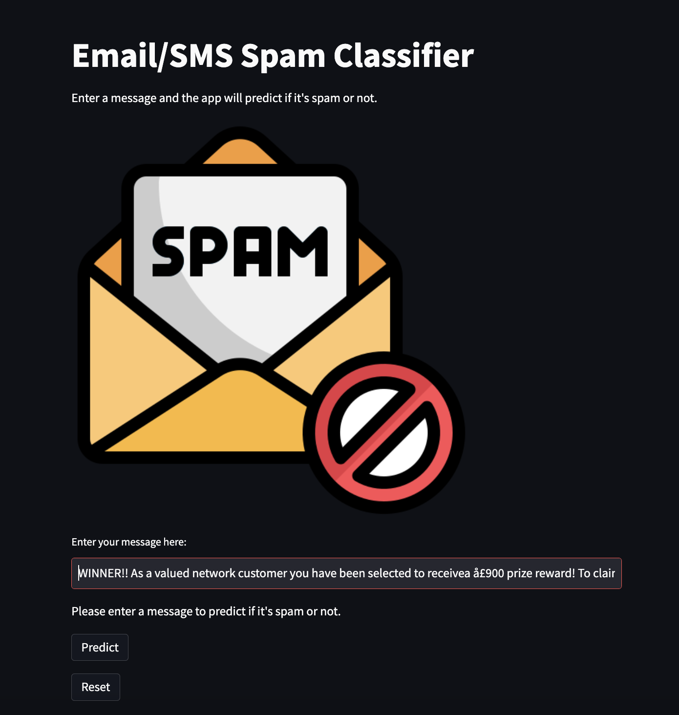 Github Pchitral Sms Spam Classifier Deployed On Heroku This Github Pchitral Sms Spam Classifier Deployed On Heroku This
