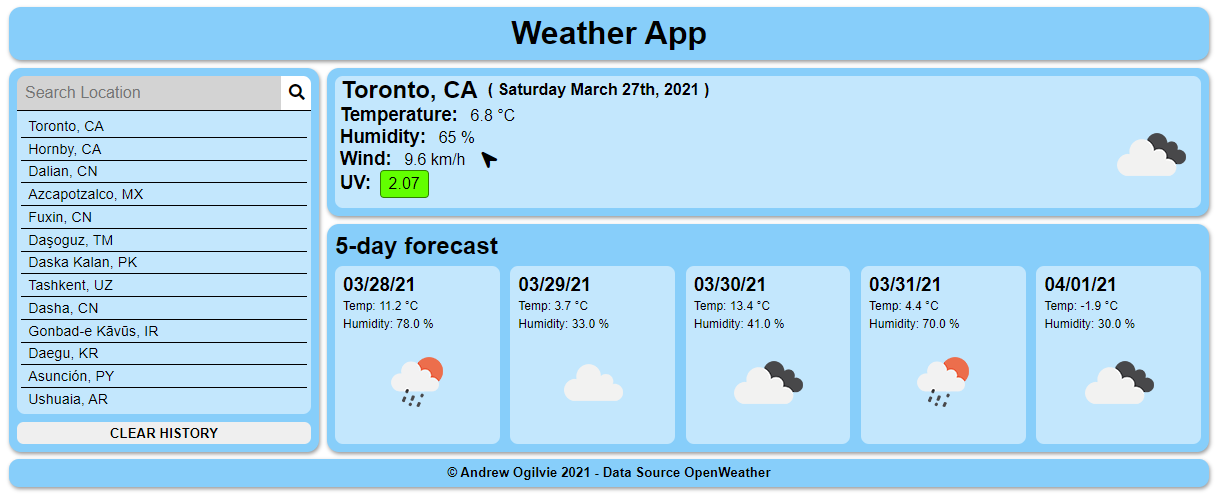 GitHub - PrimalOrB/weather_dashboard: Weather dashboard to search ...