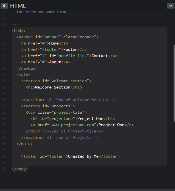 Personal Portfolio Navbar link when clicked should take me to another ...