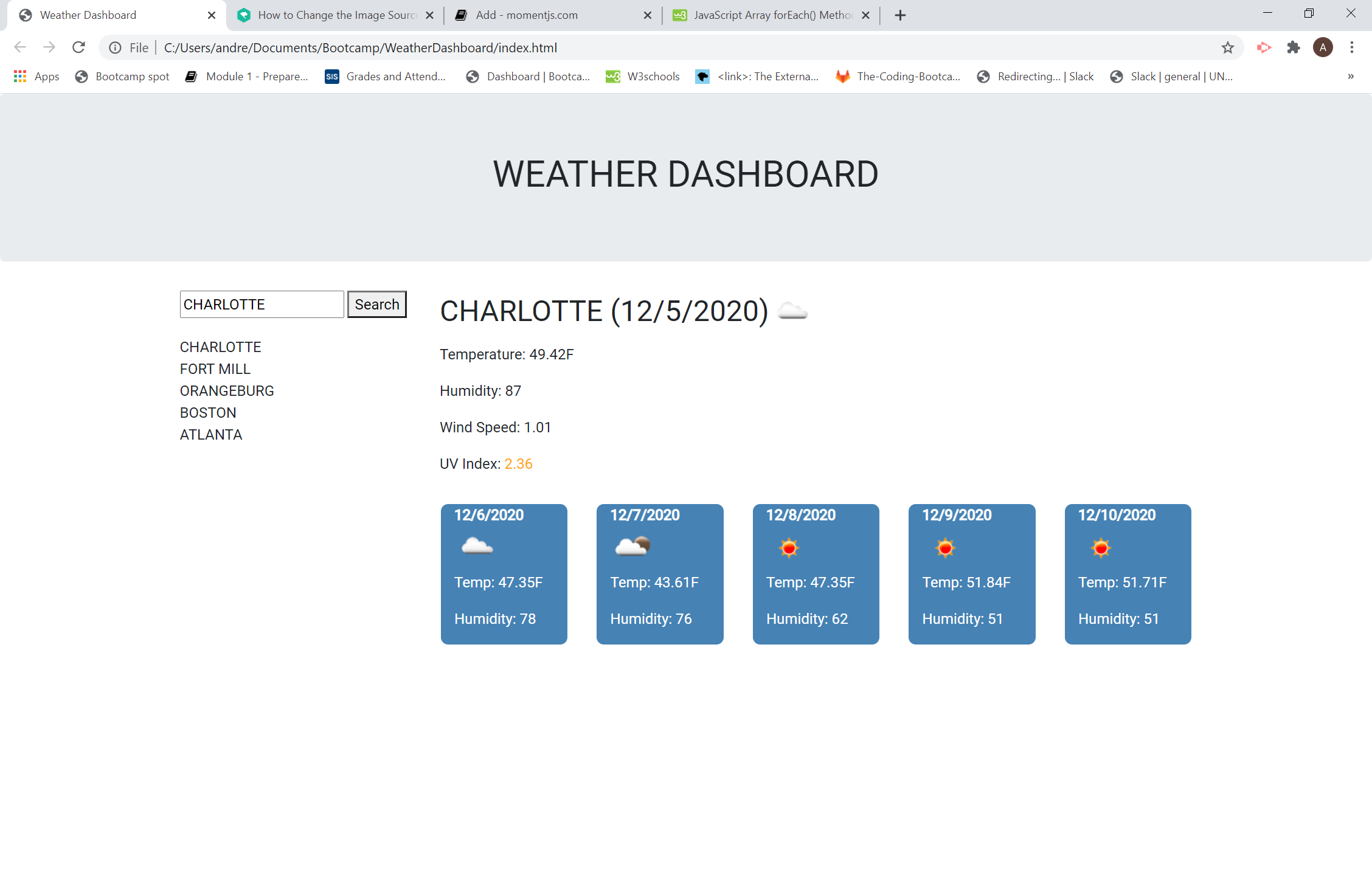 GitHub - AndreeDantzler/WeatherDashboard