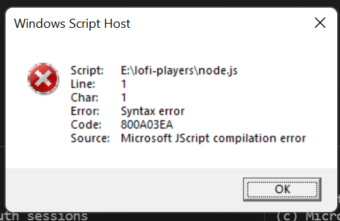 Creating `node.js` Script will Result in Any Commands Error · Issue ...