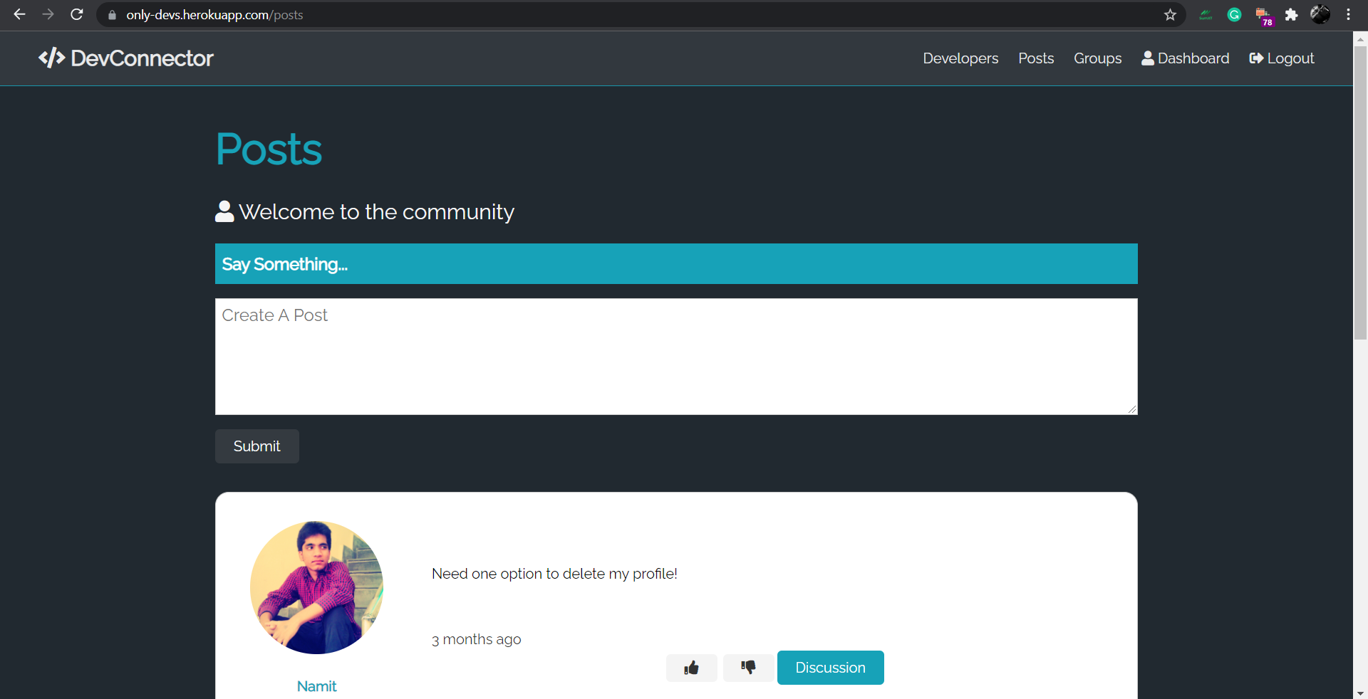 GitHub - Prince0047/dev-Connector: A social hub for Developers.