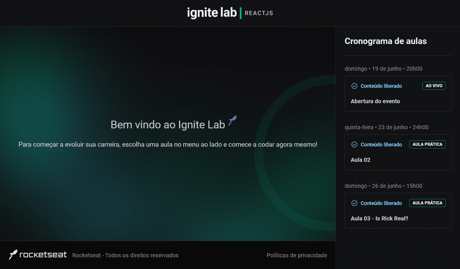 Github Kiicchan Ignite Lab Event Platform Aplicação Para Exibição De