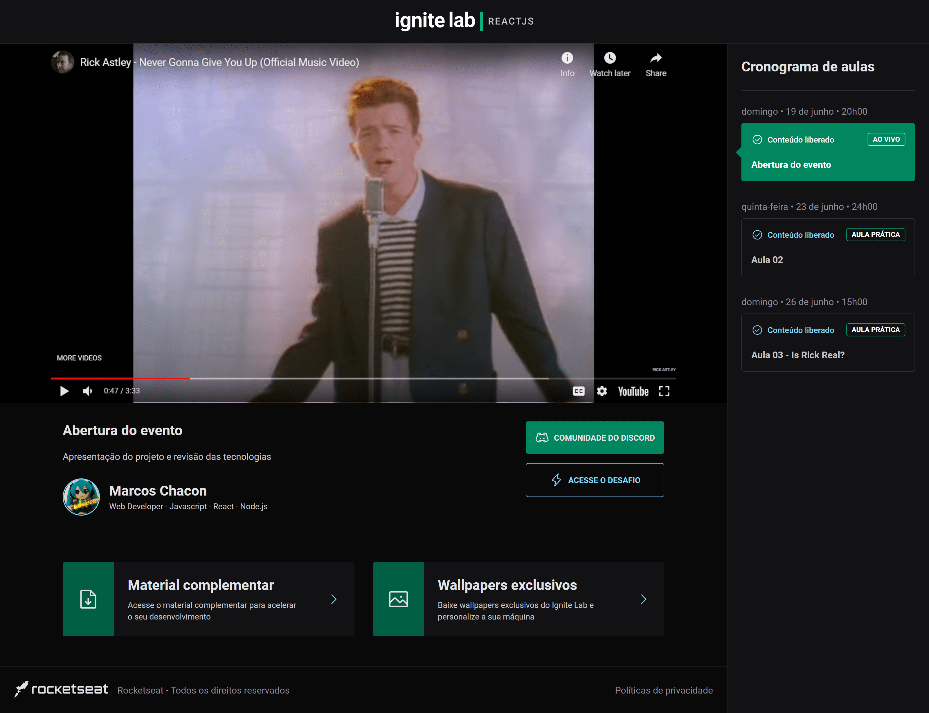 Github Kiicchan Ignite Lab Event Platform Aplicação Para Exibição De