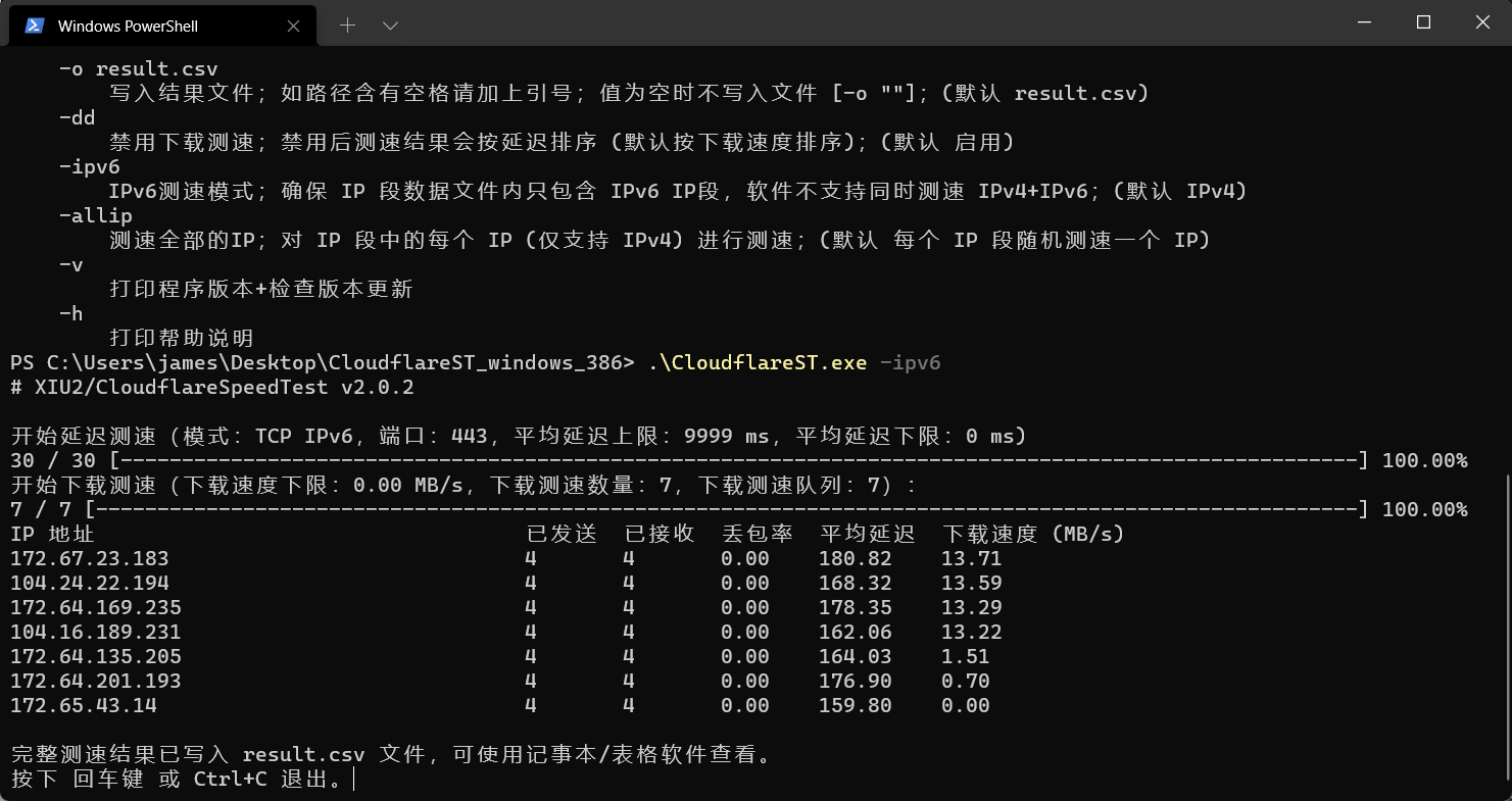为什么用ipv6测试模式测试出来的是ipv4的ip？ · Issue #138 · XIU2/CloudflareSpeedTest · GitHub