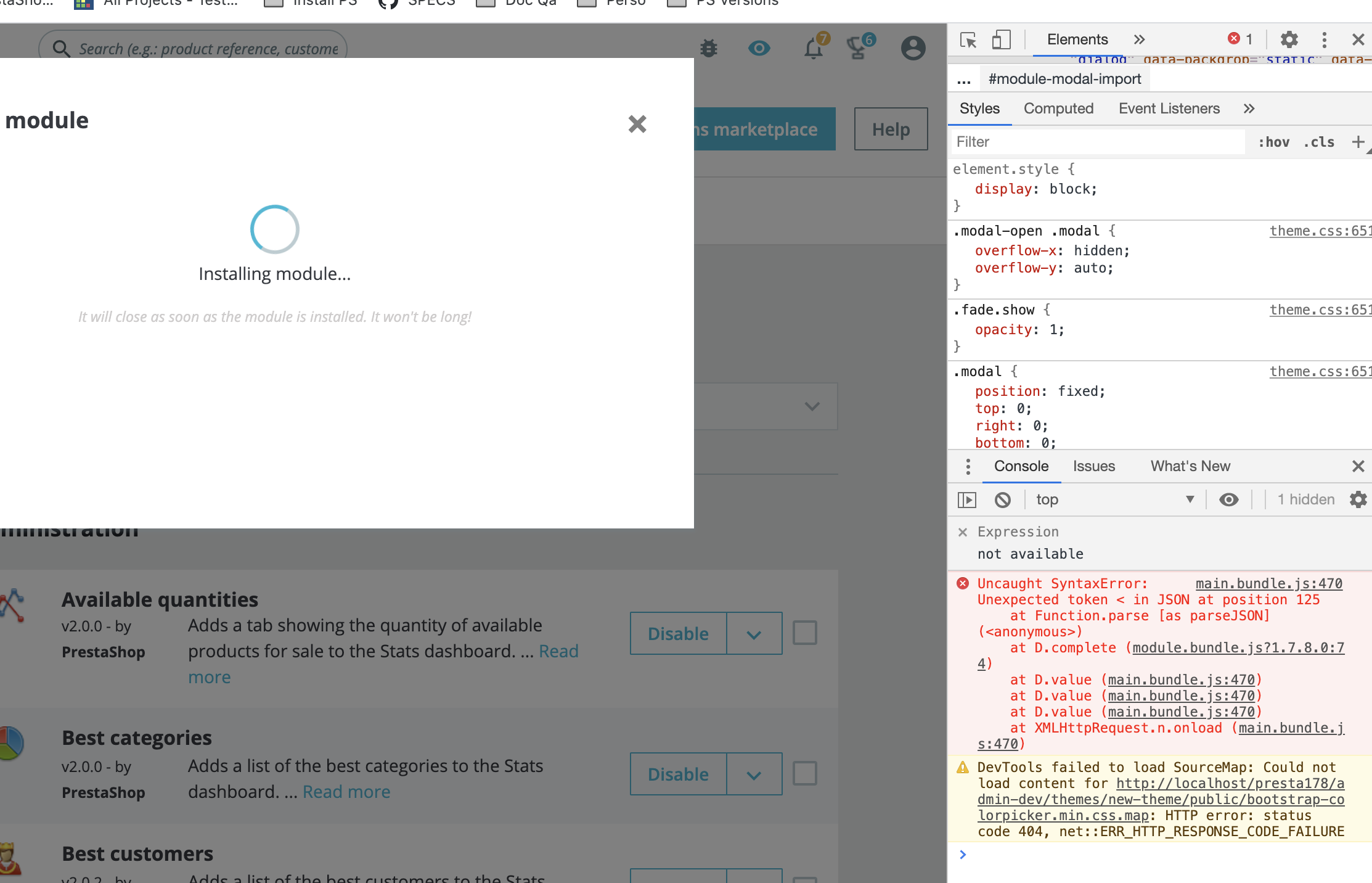 [BO] [Modules Manager] not able to upload a module · Issue #21135 ...
