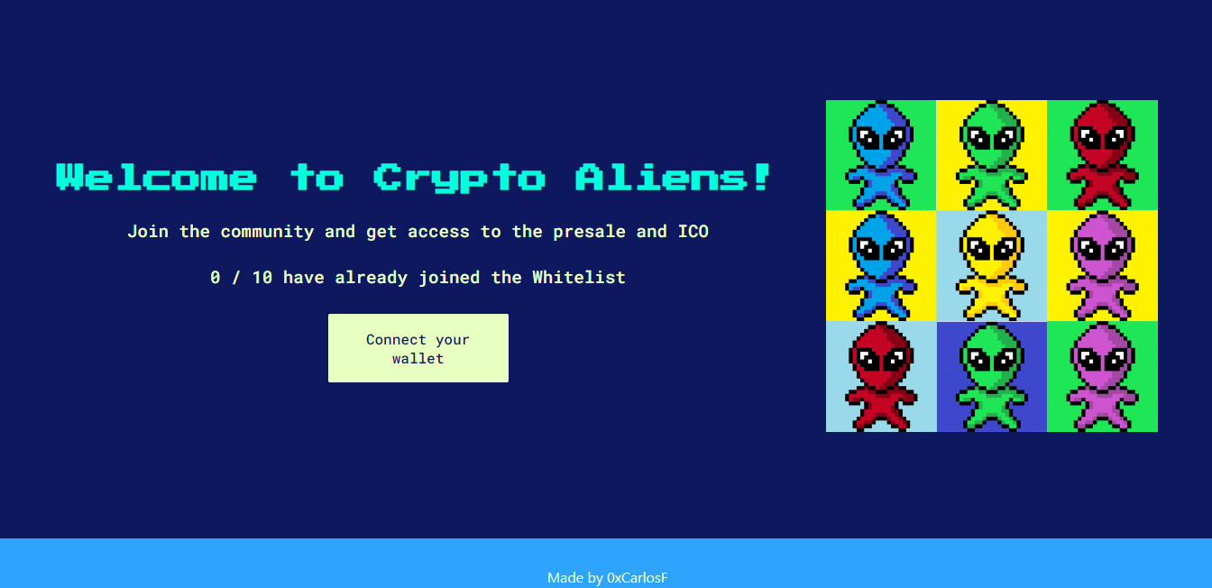 GitHub - cfiestas6/CryptoAliens-NFT-Collection: NFT collection deployed ...