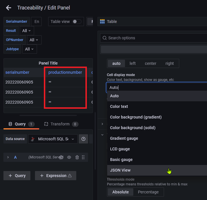 table visualization calculates string when it looks like a number