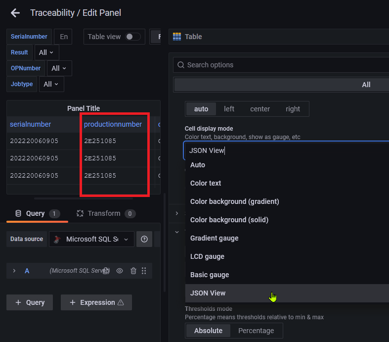 table visualization calculates string when it looks like a number