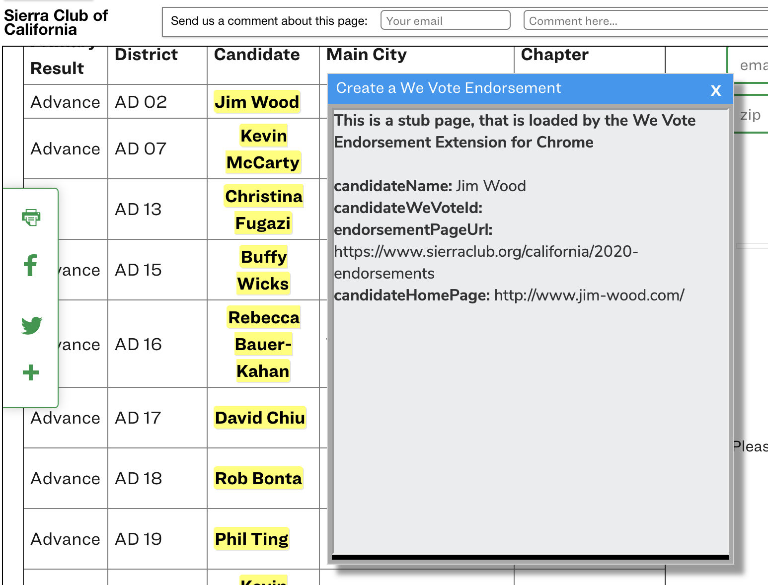 "Sierra Club Endorsement" for Chrome Extension (iFrame) · Issue 2837