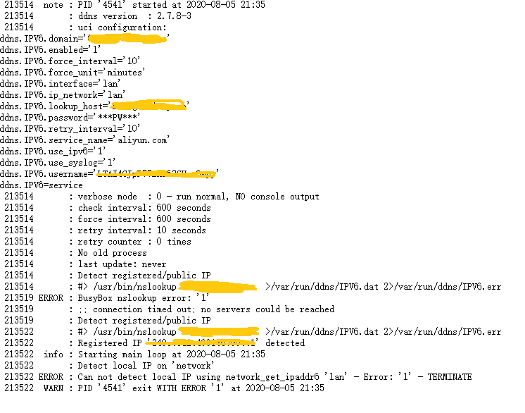 动态DNS使用阿里云解析IPV6设置开机启动会报错,不会自动更新 · Issue #5265 · coolsnowwolf/lede · GitHub