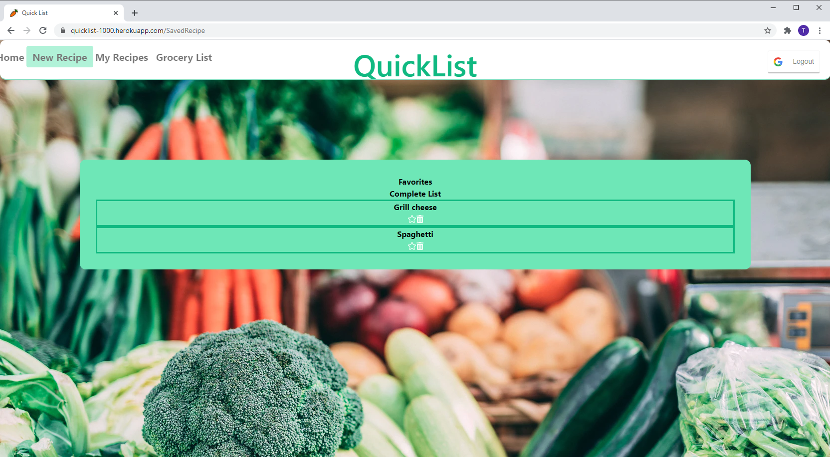 GitHub - wyoung60/quicklist: Full stack application that allows users ...