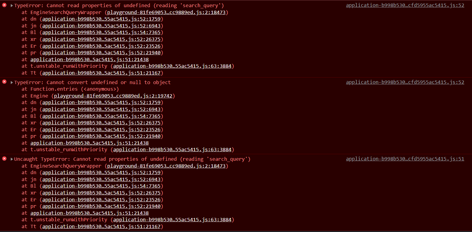 [Playground] Bug when removing `engine` parameter in "Test Other ...