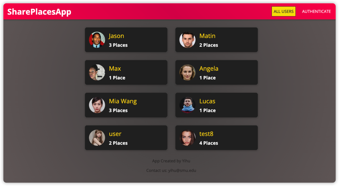 Luca Hu GitHub - Luca-Hu/sharePlacesApp-Frontend