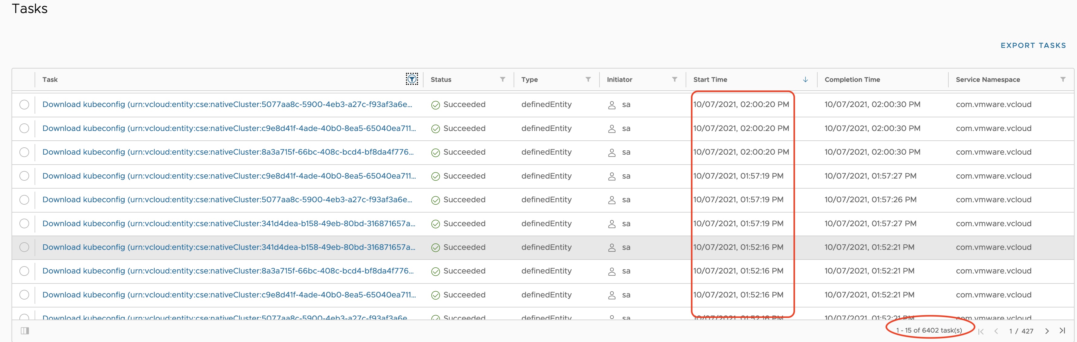 VCD is being bombarded with Download KubeConfig and BEHAVIOR Invocation
