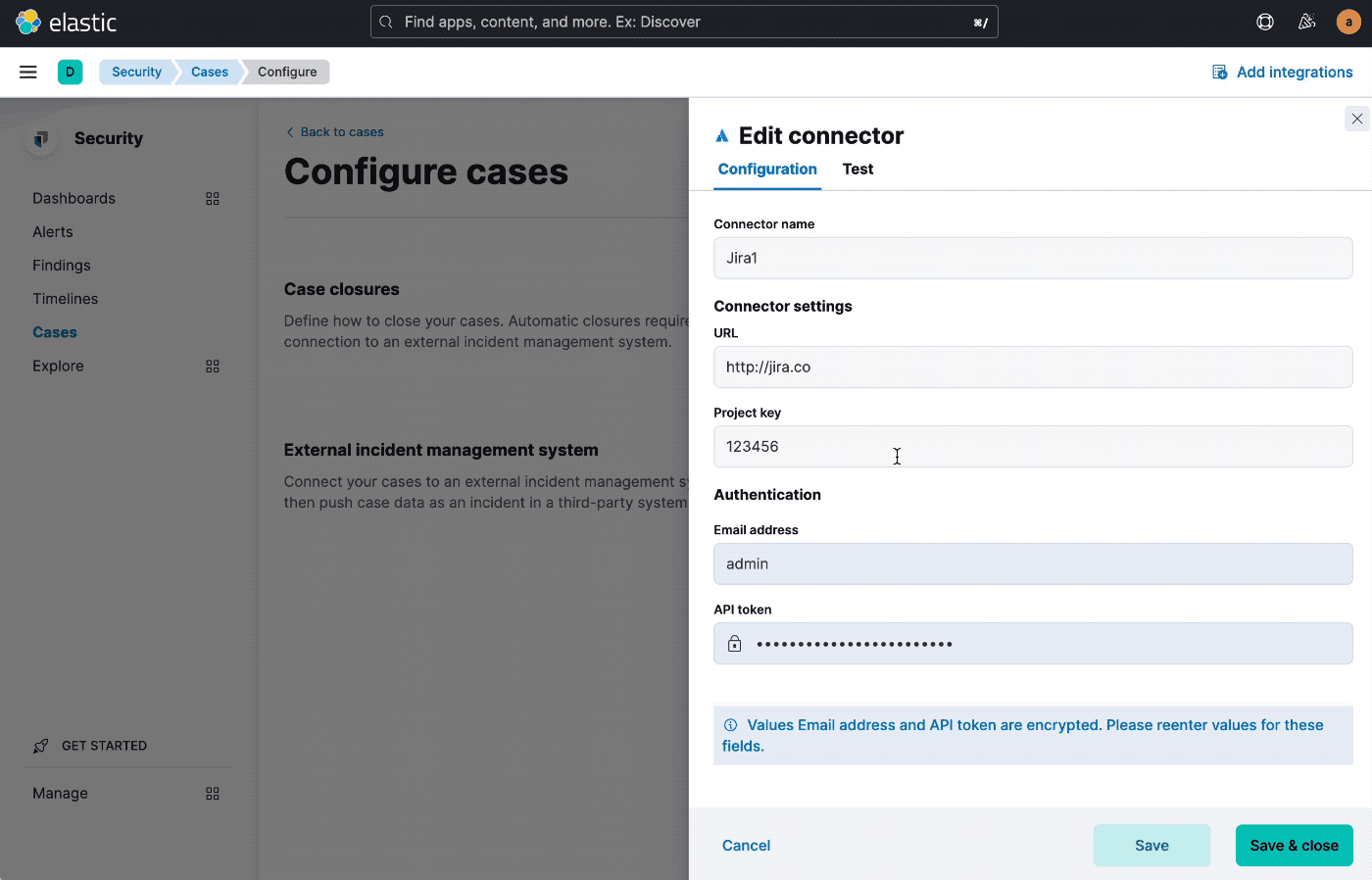 [ResponseOps] Cases Configure, Connector form reverts on Edit > Save