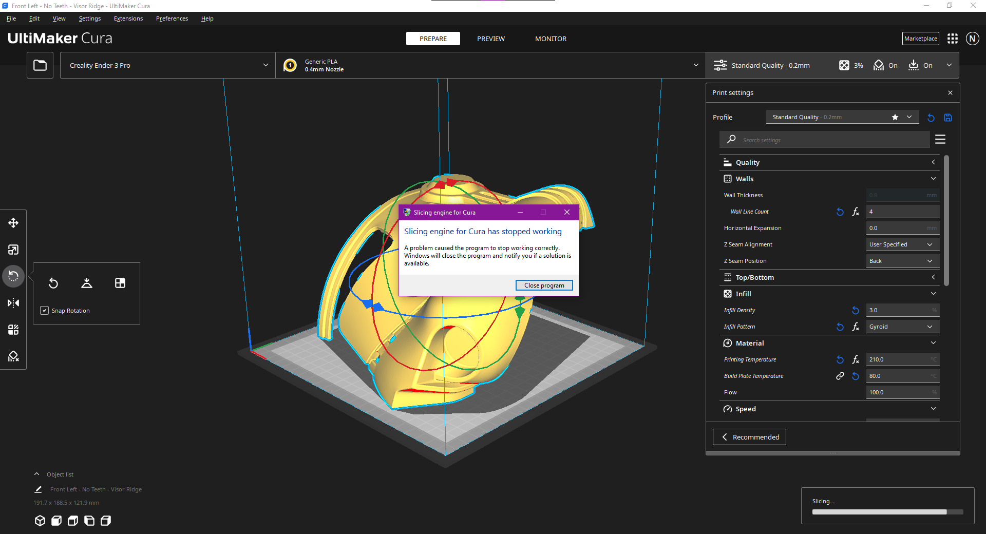 Slicng Failed · Issue #15208 · Ultimaker/Cura · GitHub