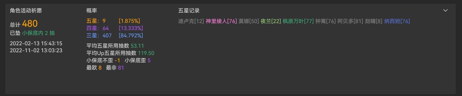 关于祈愿记录统计描述. · Issue #313 · xunkong/xunkong · GitHub