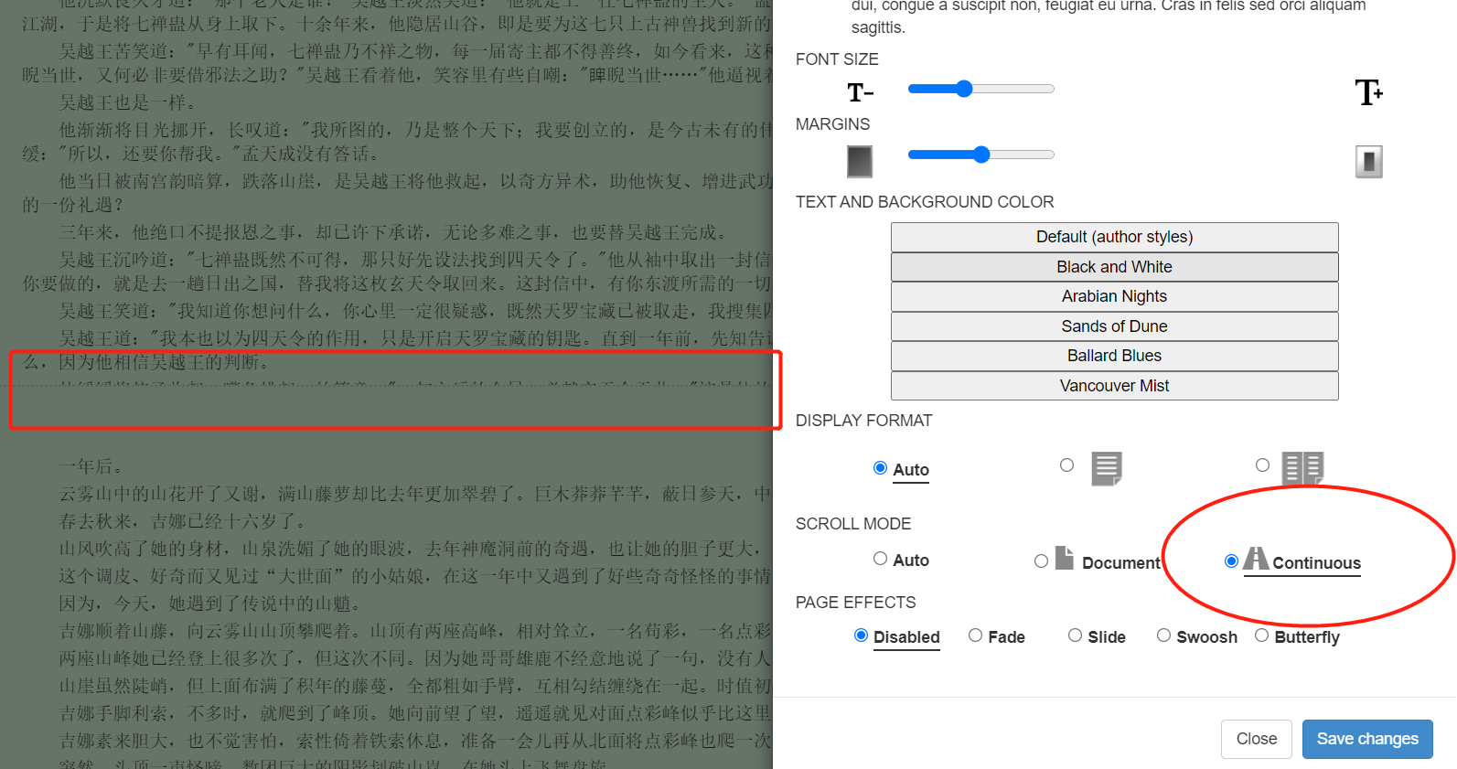 Continuous阅读模式页面滚动到断章处最后一行不显示 · Issue #164 · talebook/talebook · GitHub