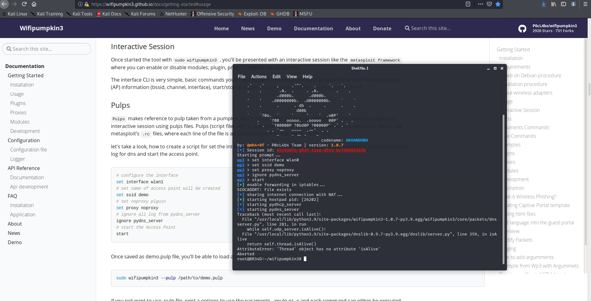 Issue with self.udp_server · Issue #68 · P0cL4bs/wifipumpkin3 · GitHub
