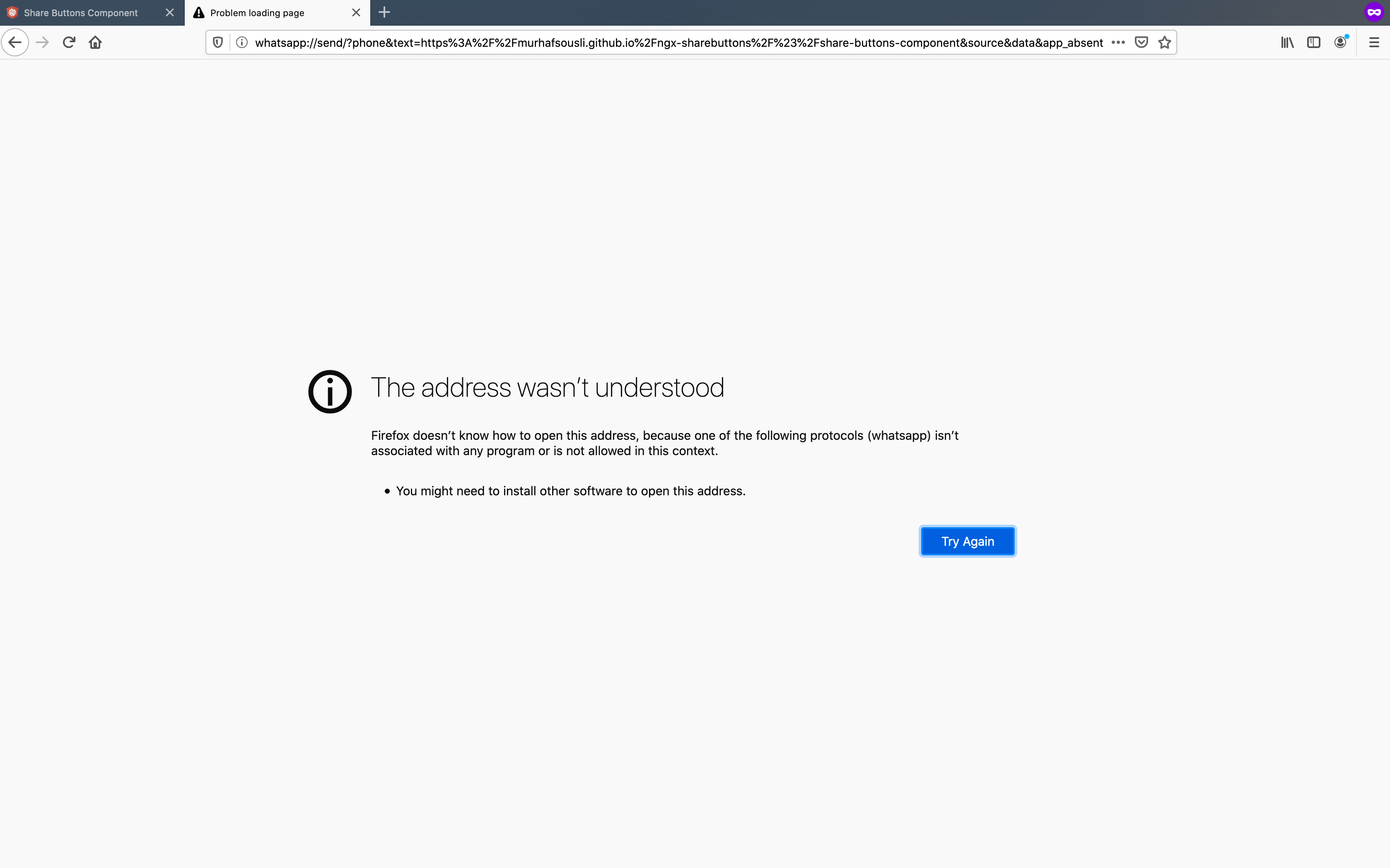 WhatsApp sharing does not work on desktop · Issue 441 · MurhafSousli