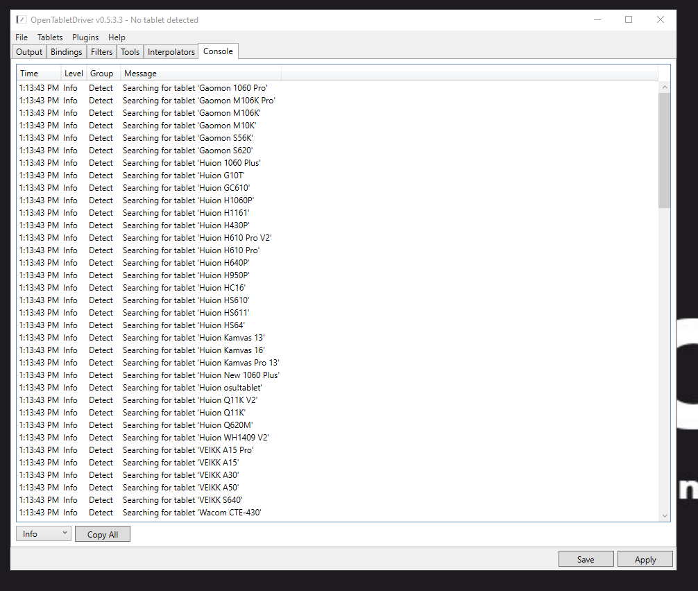 Gaomon M10K not detected · Issue 1319 · OpenTabletDriver