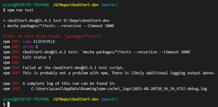 Tests not working in ckeditor5-dev on Windows OS · Issue #10388 ...