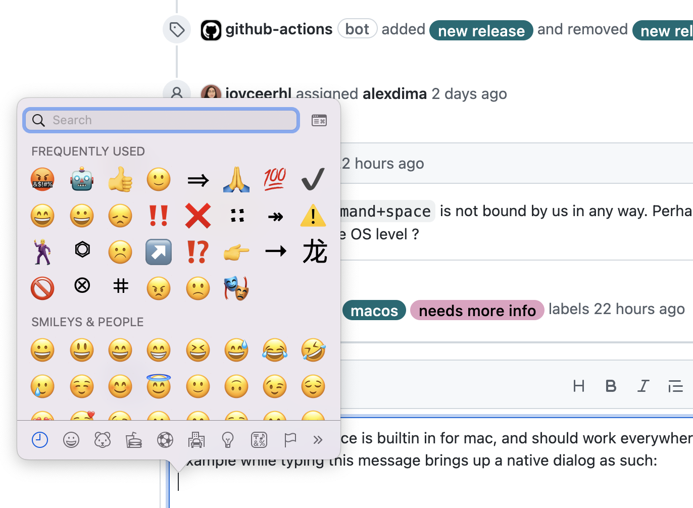 Keystroke to open up Mac emoji/speciak key is not working from keyboard