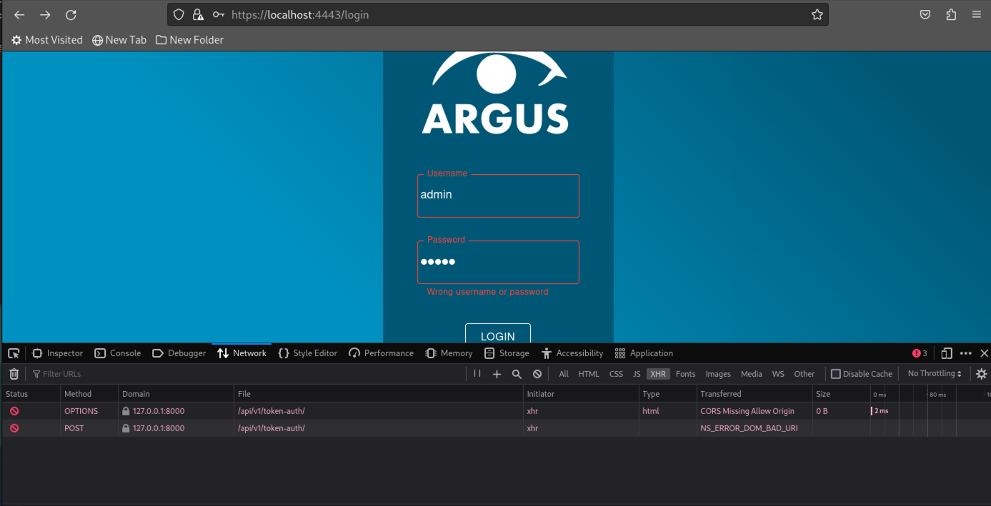 Bug Couldn't login in Argus frontend · Issue 497 · · GitHub