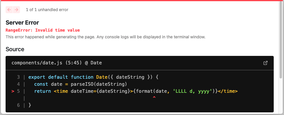 Invalid time value (Dynamic Routes page 8) · vercel next.js ...