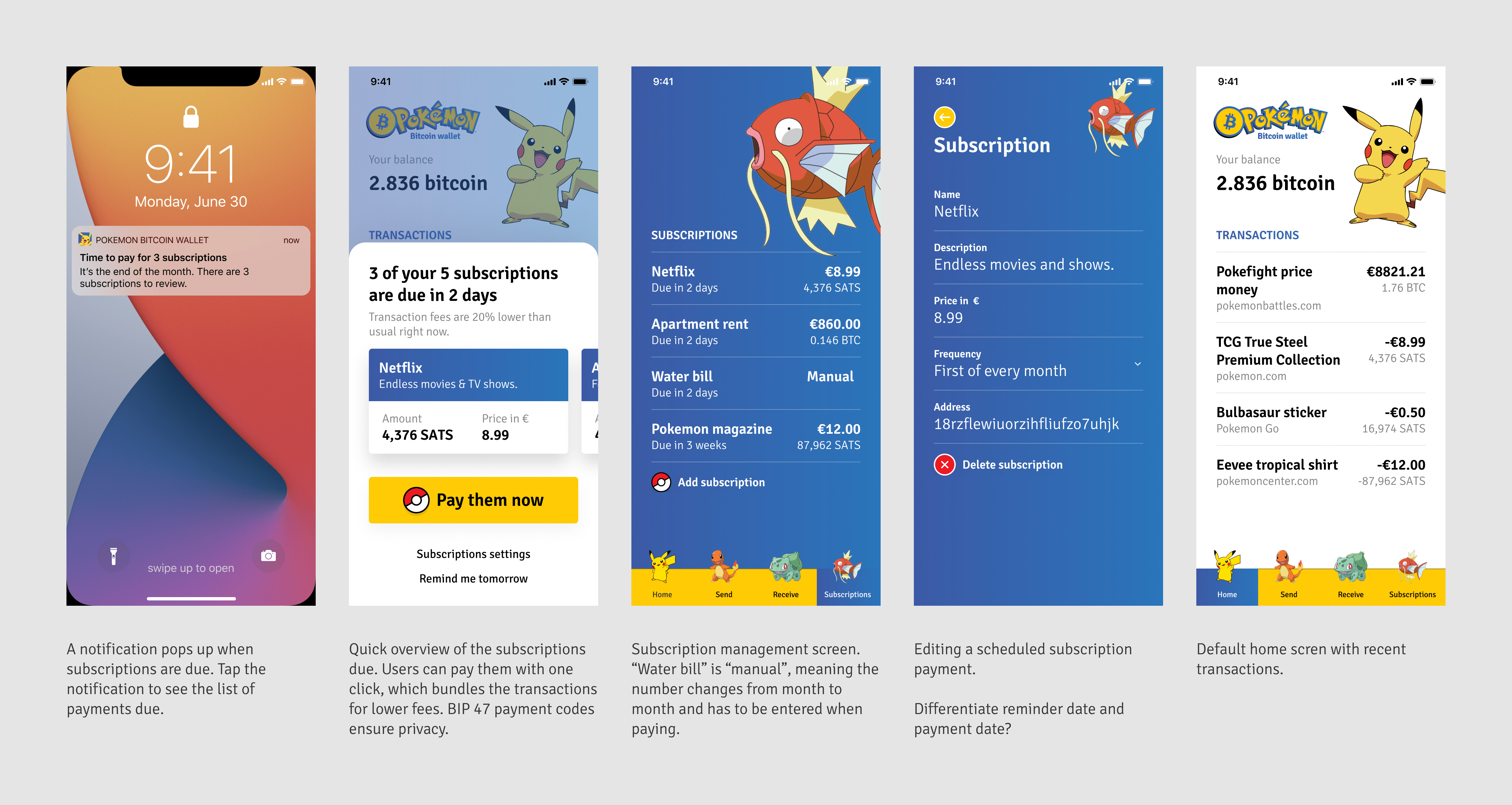 Bitcoin subscription management 200714