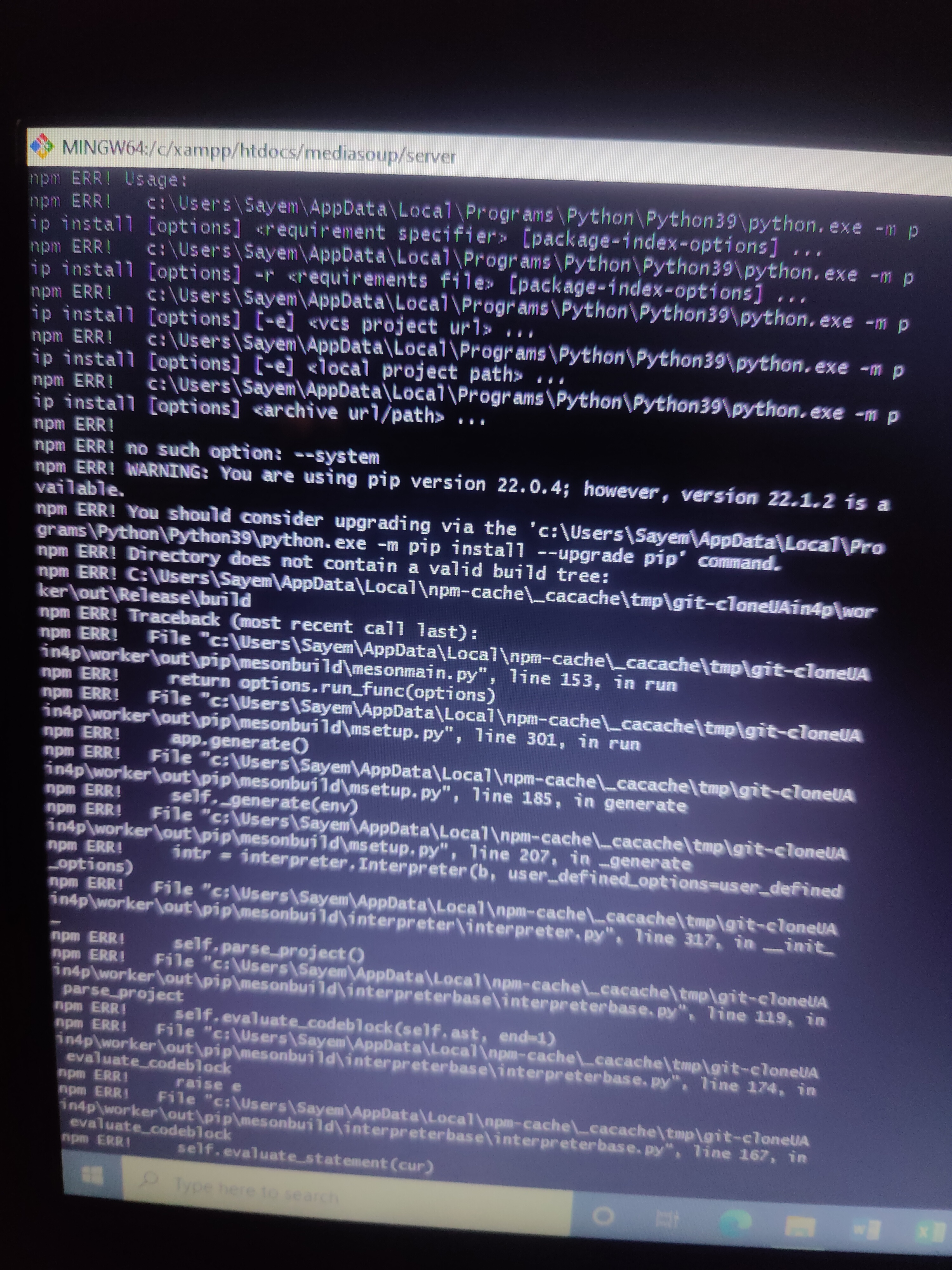 Mediasoup installation error on Windows 10 · Issue #829 · versatica ...